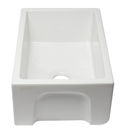 ALFI brand AB3018HS Reversible Smooth / Fluted Single Bowl Fireclay Farm Sink