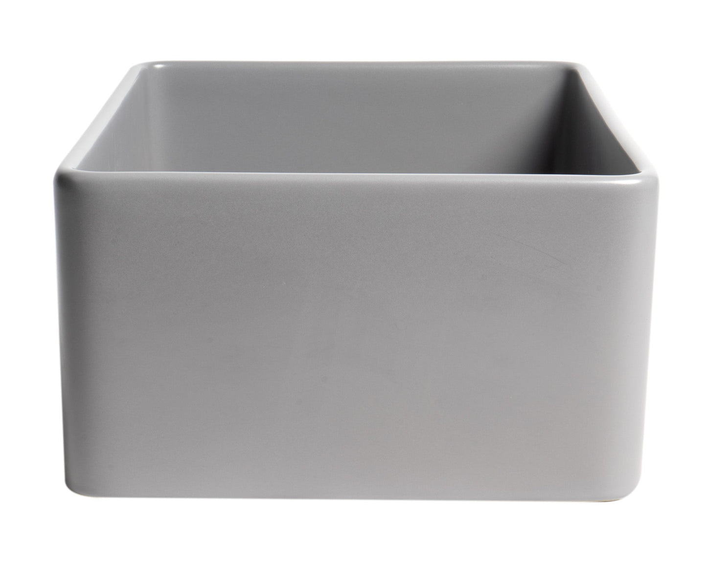 ALFI brand ABF2418 Smooth Apron 24" x 18" Single Bowl Fireclay Farm Sink