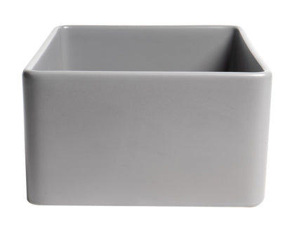 ALFI brand ABF2418 Smooth Apron 24" x 18" Single Bowl Fireclay Farm Sink