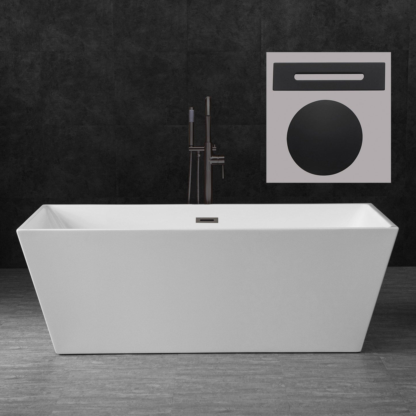 WOODBRIDGE 67" Acrylic Freestanding Bathtub Contemporary Soaking Tub