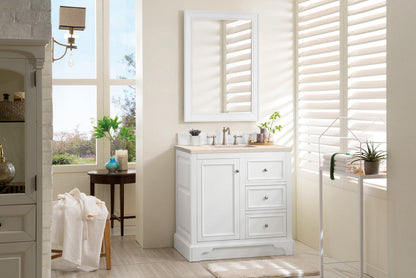 De Soto 36" Single Vanity Cabinet, Bright White