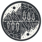 Sip Sip Hooray Coaster -  Mountais and Trees - Black and White Compass