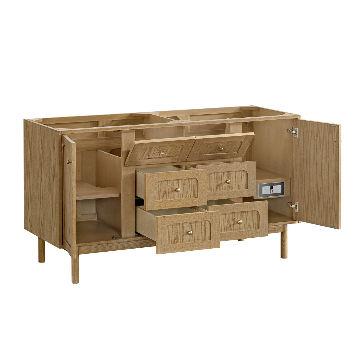 Laurent 60" Double Vanity, Light Natural Oak