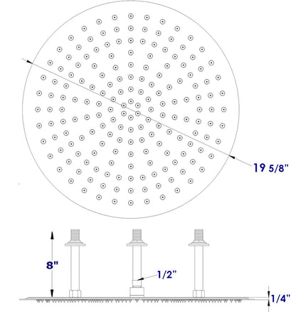 ALFI brand RAIN20R 20" Round Ultra Thin Rain Shower Head