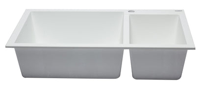ALFI brand AB3319DI 34" Double Bowl Drop In Granite Composite Kitchen Sink