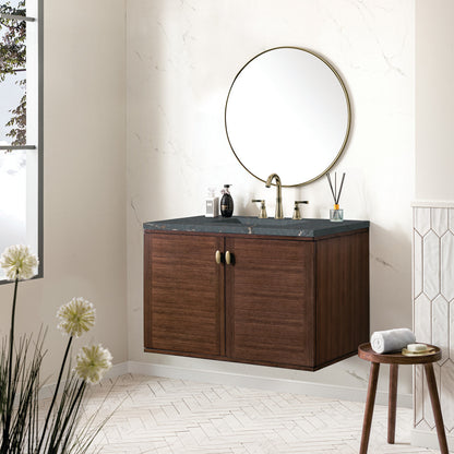 Amberly 36" Single Vanity Cabinet, Mid-Century Walnut
