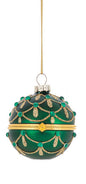 Glittered Hinged Ball Ornament - Emerald Elegance