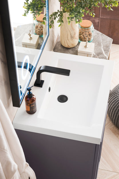 Alicante 24" Single Vanity with White Glossy Composite Stone Top