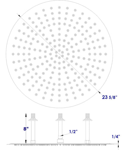 ALFI brand RAIN24R 24" Round Ultra Thin Rain Shower Head