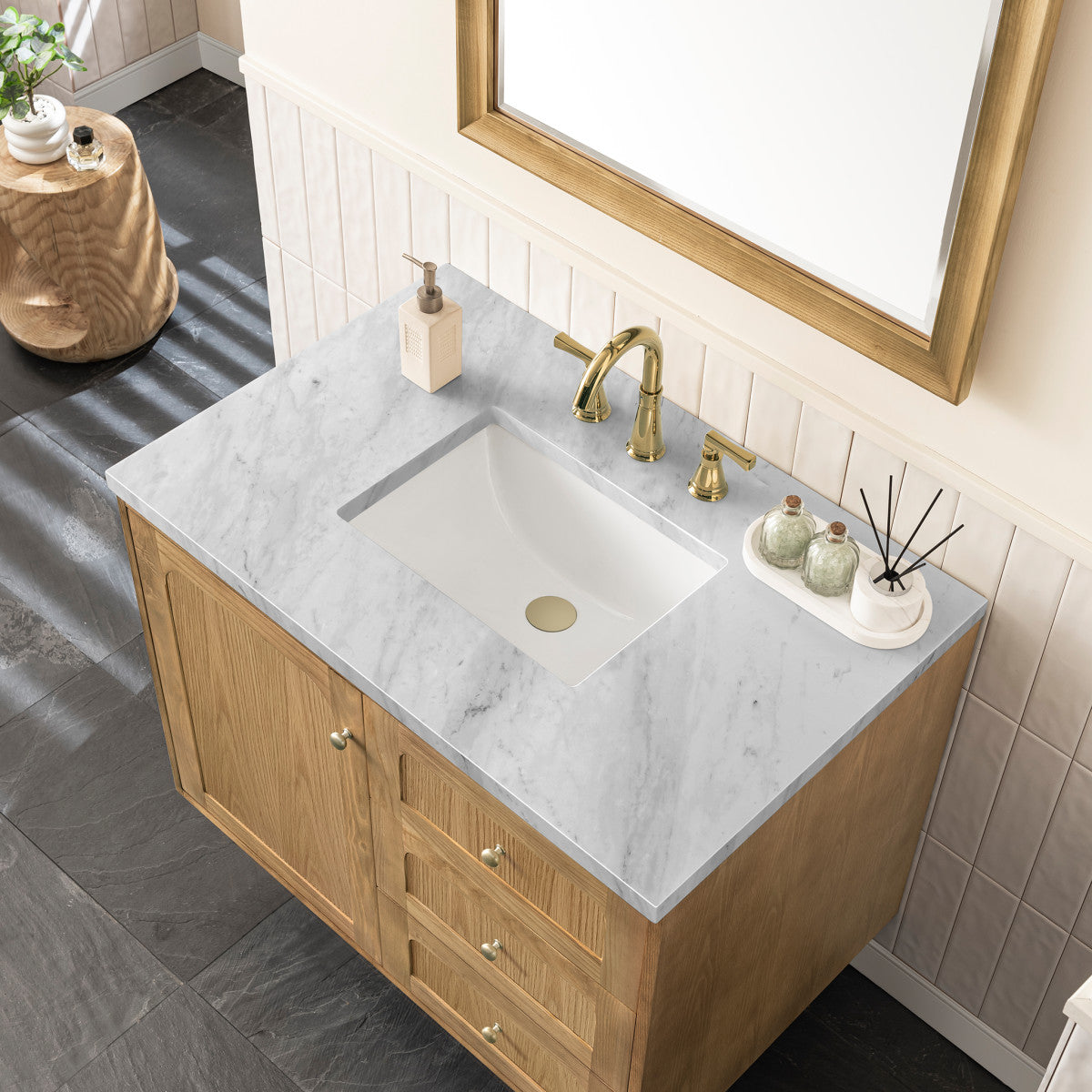 Laurent 36" Single Vanity Cabinet, Light Natural Oak