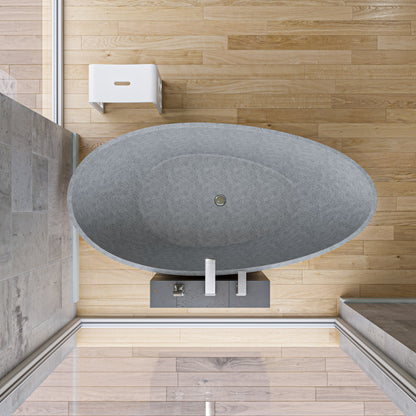 ALFI brand  ABCO72TUB 72" Solid Concrete Tear Drop Freestanding Bathtub
