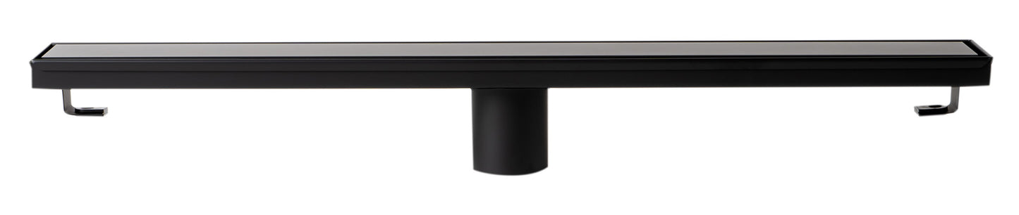 ALFI brand ABLD24B ABLD24B-BM 24" Black Matte Stainless Steel Linear Shower Drain with Solid Cover