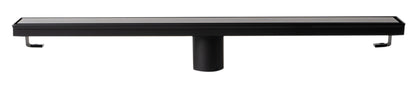 ALFI brand ABLD24B ABLD24B-BM 24" Black Matte Stainless Steel Linear Shower Drain with Solid Cover