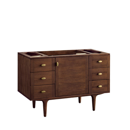 Amberly 48" Single Vanity Cabinet, Mid-Century Walnut