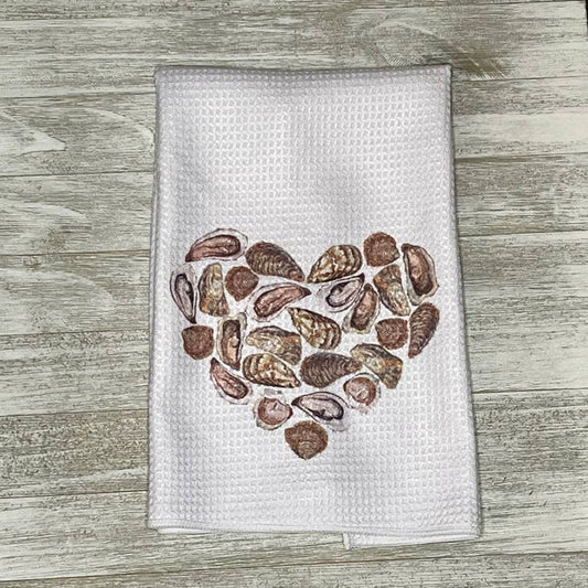 Oyster Heart Towel and Coasters
