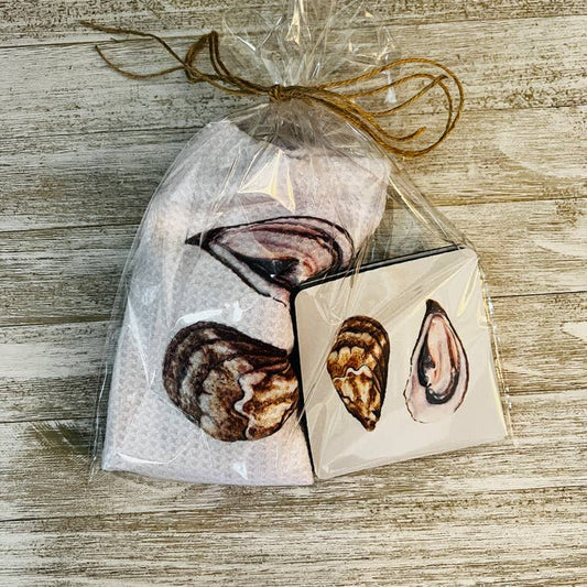 Oyster Towel and Coasters