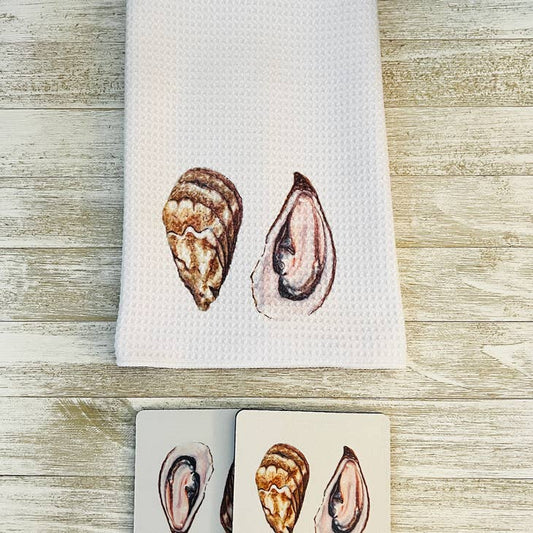 Oyster Towel and Coasters