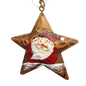Rustic Santa Star Ornament - Hat Right