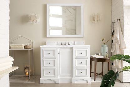 De Soto 48" Single Vanity Cabinet, Bright White