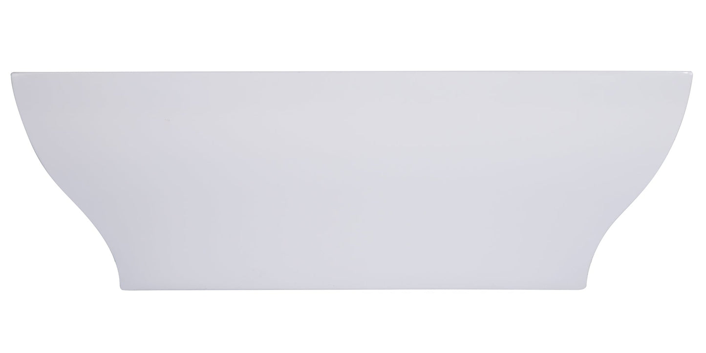 ALFI brand  AB8840 67 inch White Rectangular Acrylic Free Standing Soaking Bathtub