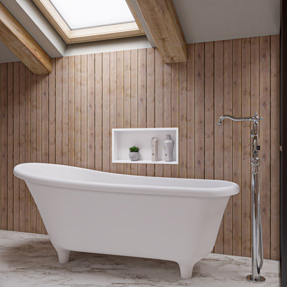ALFI brand  AB9960 67" White Matte Clawfoot Solid Surface Resin Bathtub
