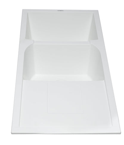 ALFI brand AB4620DI 46" Double Bowl Granite Composite Kitchen Sink with Drainboard