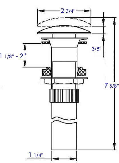 ALFI brand AB9055 Pop Up Drain without Overflow