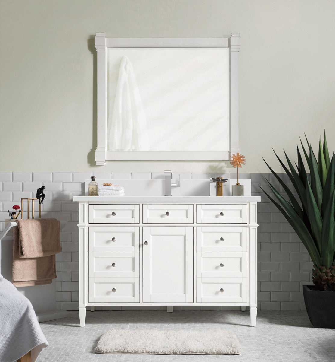 Brittany 48" Single Vanity in Bright White