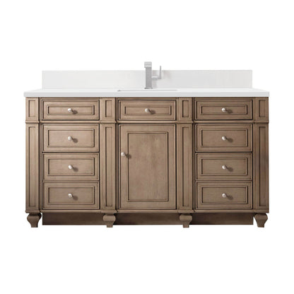 Bristol 60" Single Vanity Cabinet, Bright White