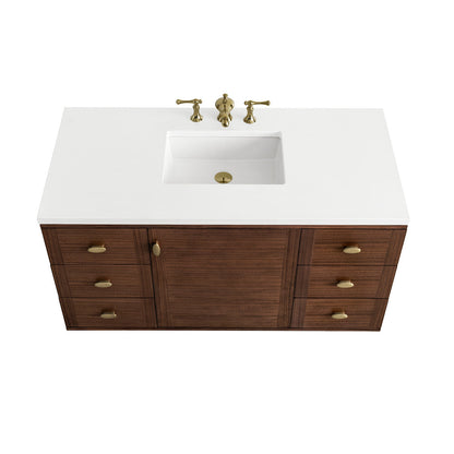 Amberly 48" Single Vanity Cabinet, Mid-Century Walnut