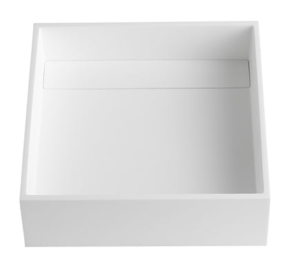 ALFI brand  ABRS14S 14" Square White Matte Solid Surface Resin Sink