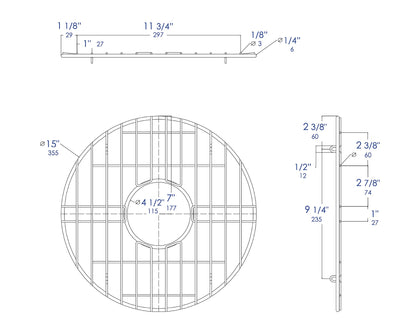 ALFI brand  ABGR18R Round Stainless Steel Grid for ABF1818R