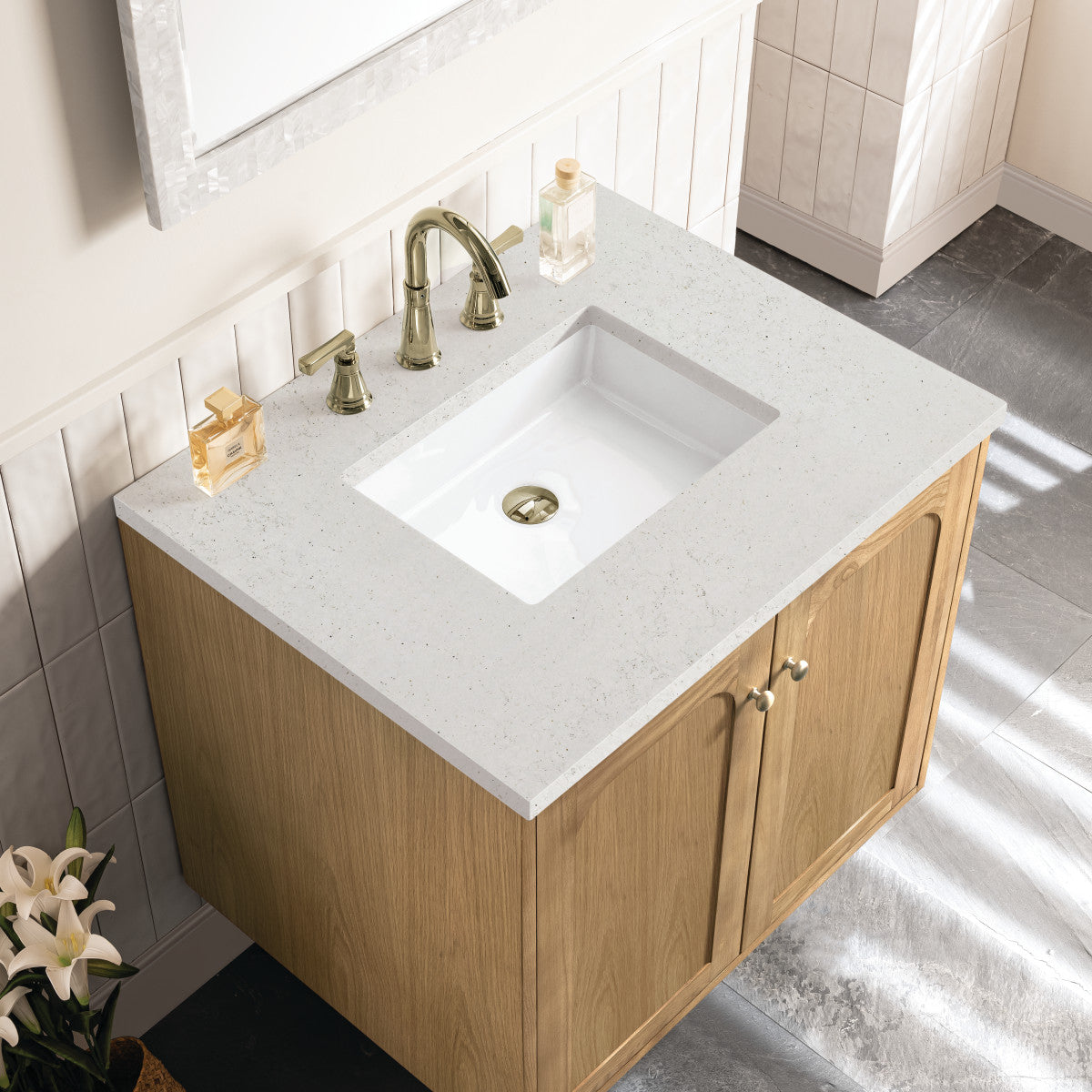 Laurent 30" Single Vanity Cabinet, Light Natural Oak