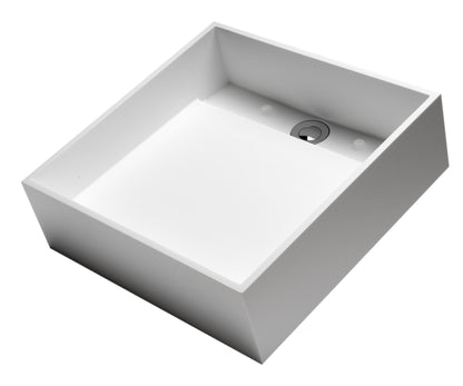 ALFI brand  ABRS14S 14" Square White Matte Solid Surface Resin Sink