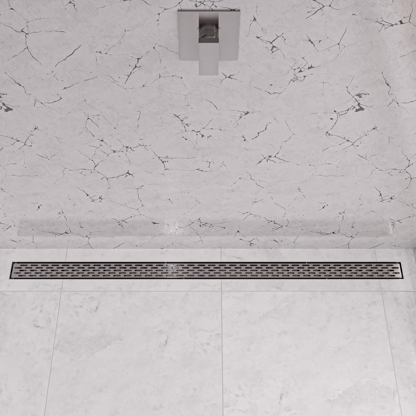 ALFI brand ABLD59C Linear Shower Drain with Groove Holes