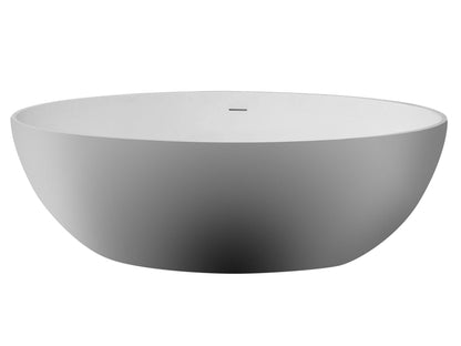 ALFI brand  AB9941 67" White Oval Solid Surface Smooth Resin Soaking Bathtub