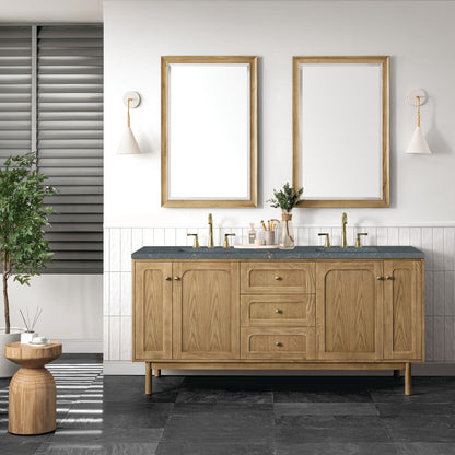 Laurent 72" Double Vanity Cabinet, Light Natural Oak