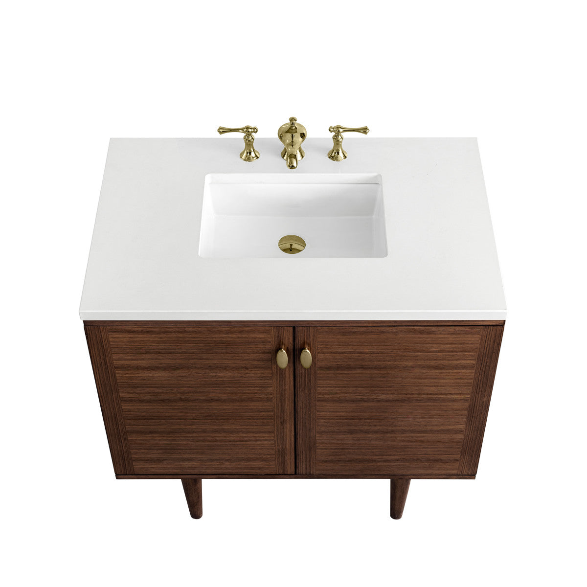 Amberly 36" Single Vanity Cabinet, Mid-Century Walnut