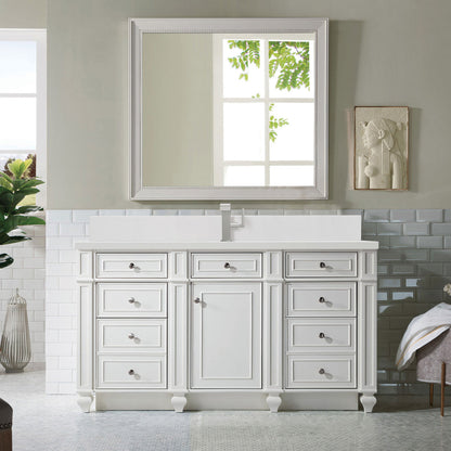 Bristol 60" Single Vanity Cabinet, Bright White