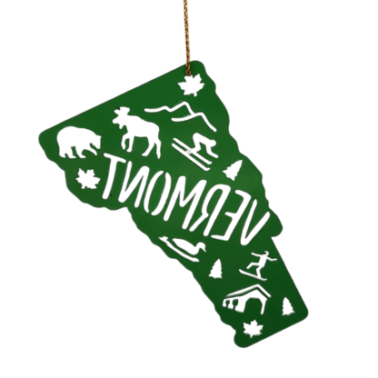 Cutout Metal Vermont Ornament