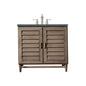 Portland 36" Single Vanity Cabinet, Whitewashed Walnut