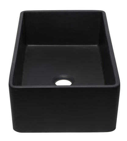 ALFI brand AB3320SB 33 inch Black Reversible Single Fireclay Farmhouse Kitchen Sink