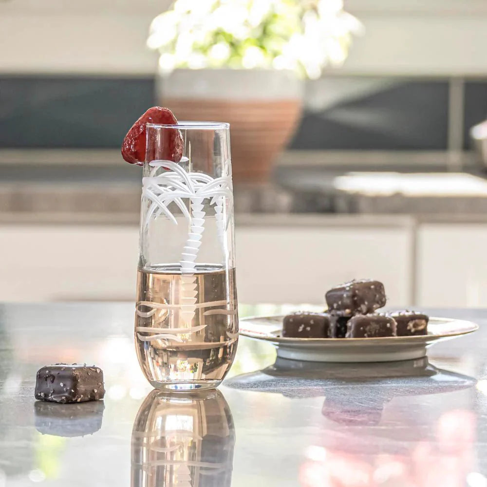 Palm Tree Etched Glassware