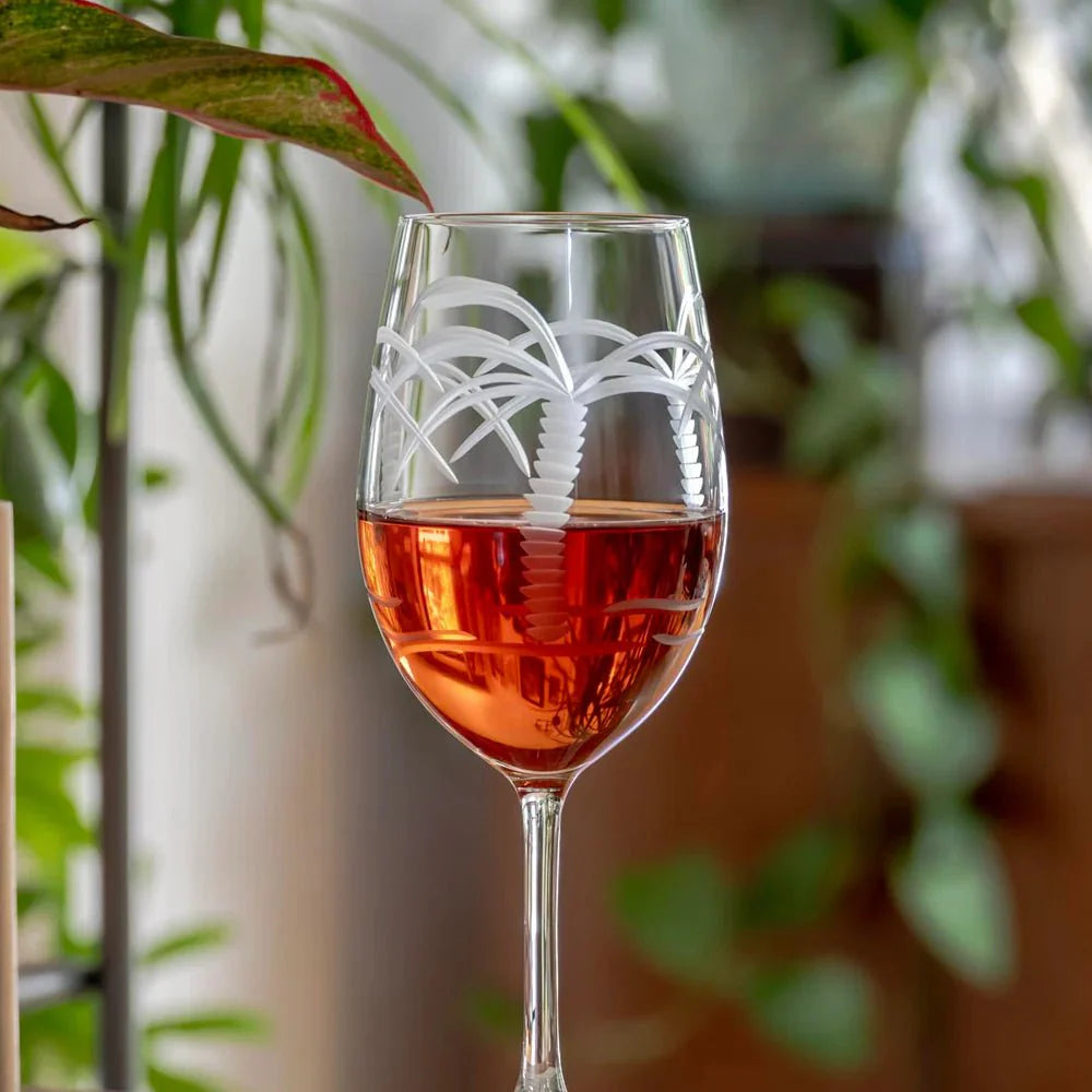 Palm Tree Etched Glassware