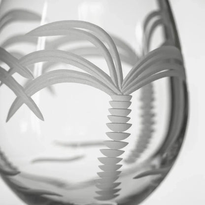 Palm Tree Etched Glassware