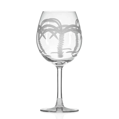 Palm Tree Etched Glassware