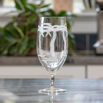 Palm Tree Etched Glassware