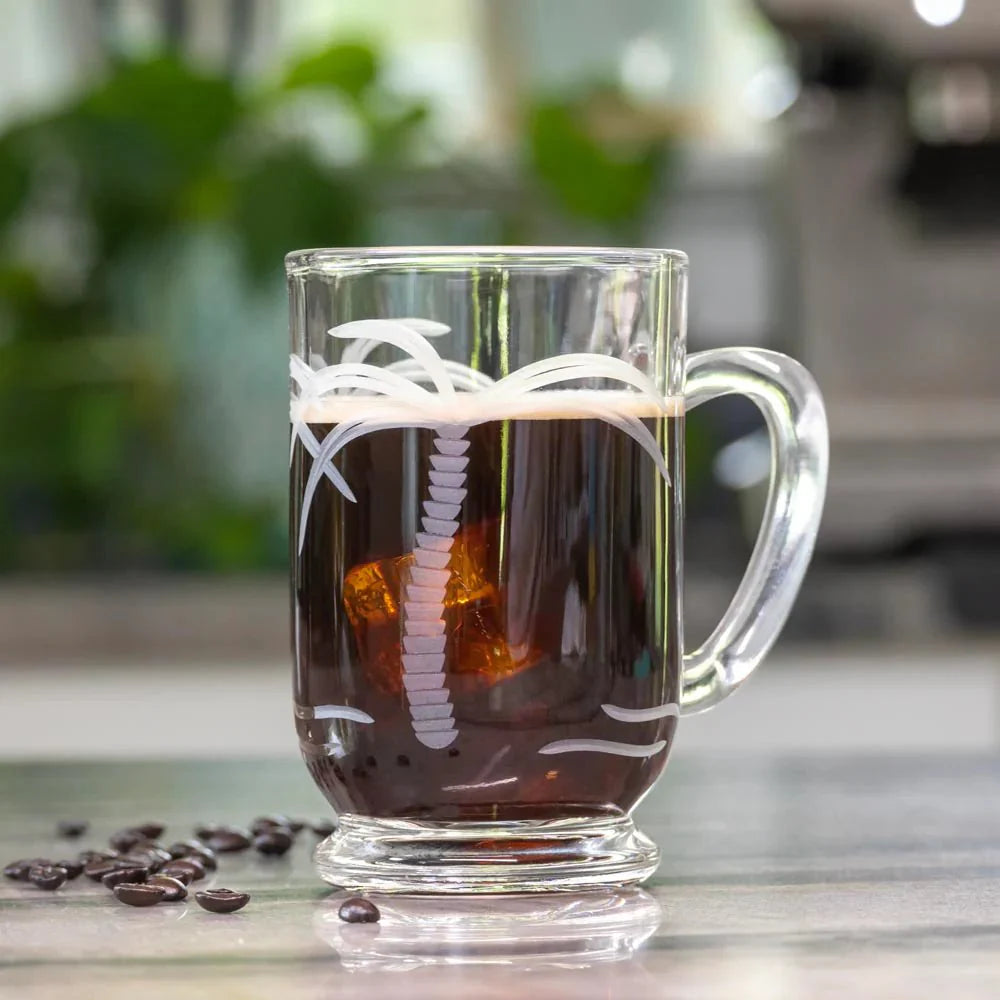 Palm Tree Etched Glassware