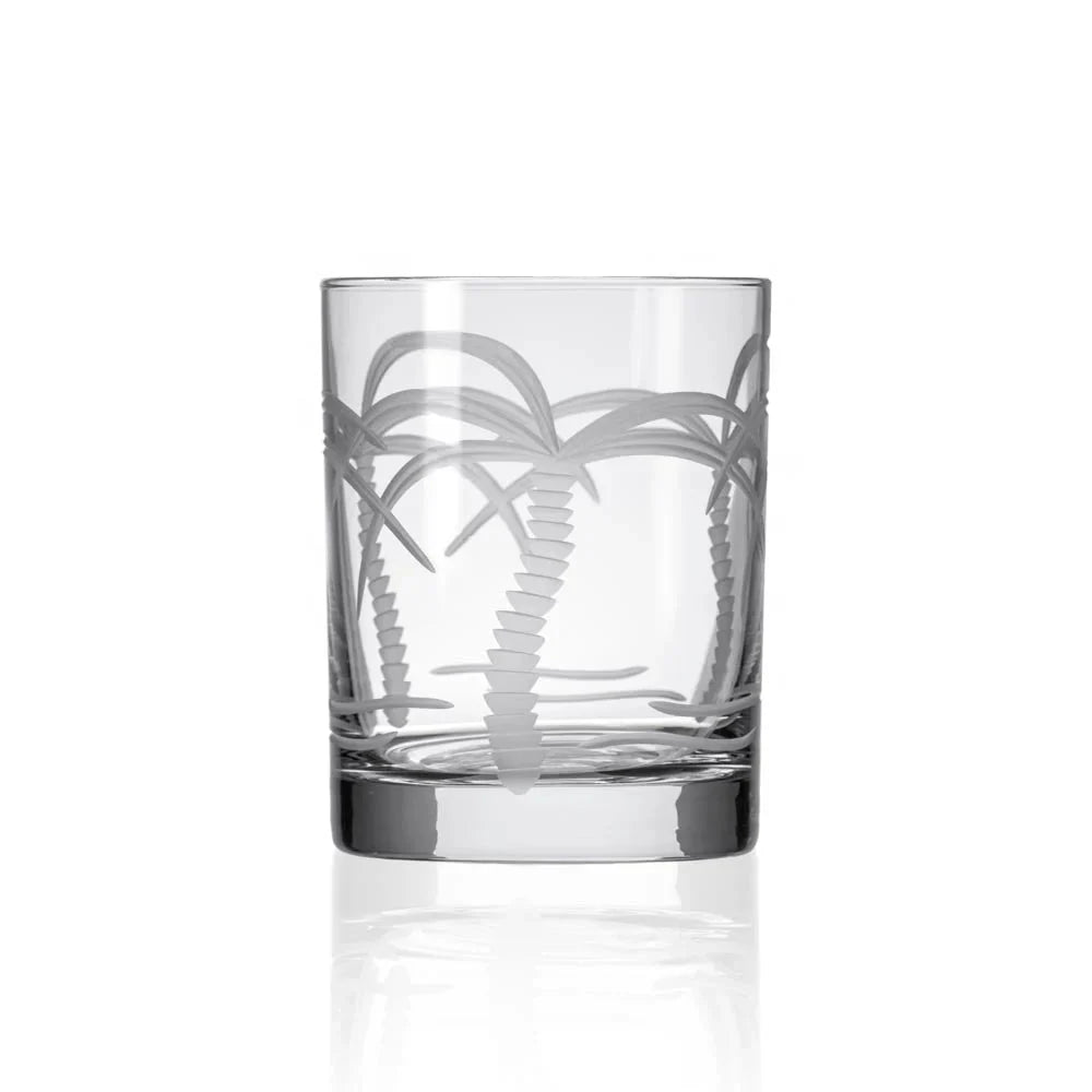 Palm Tree Etched Glassware