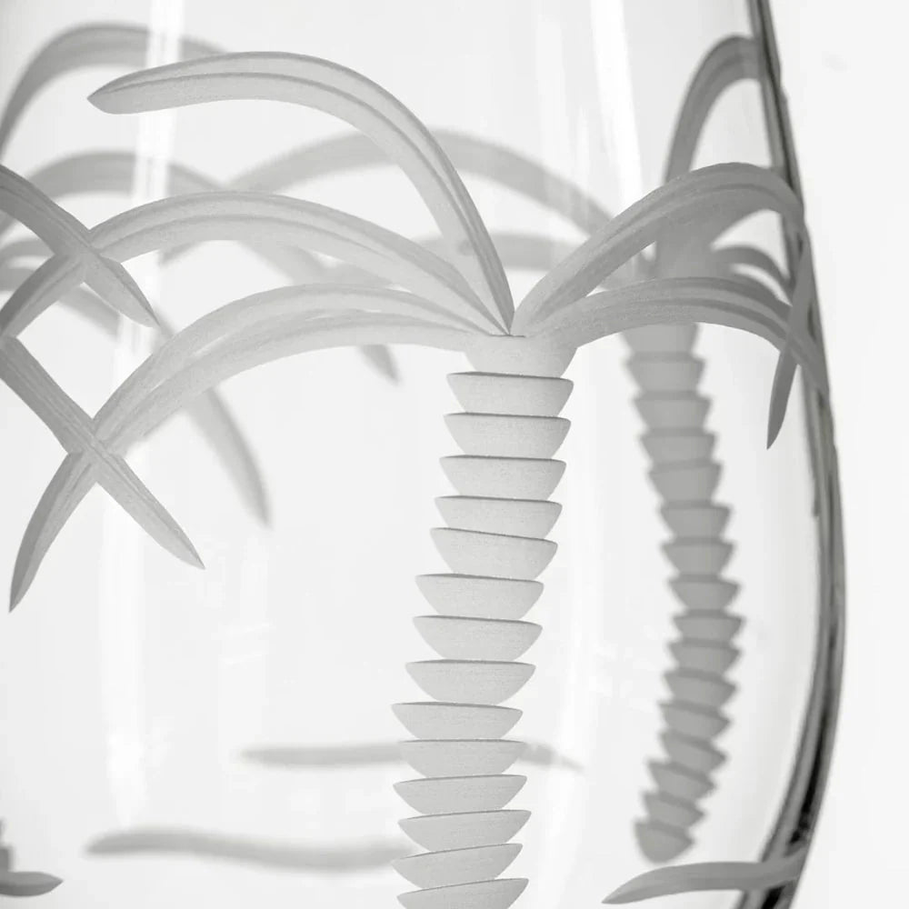 Palm Tree Etched Glassware
